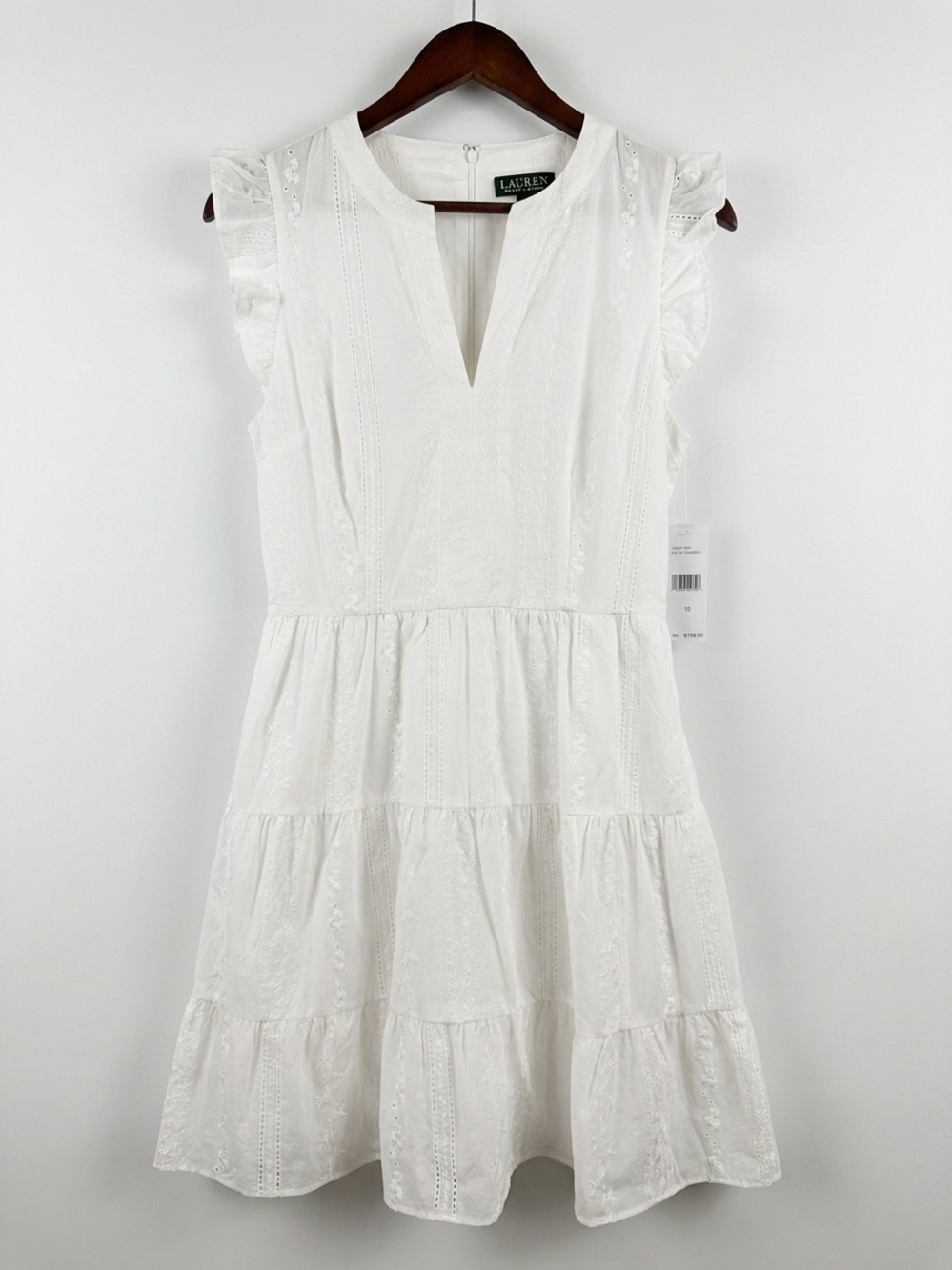 Laundry By Shelli Segal White Eyelet Tiered Mini Dress